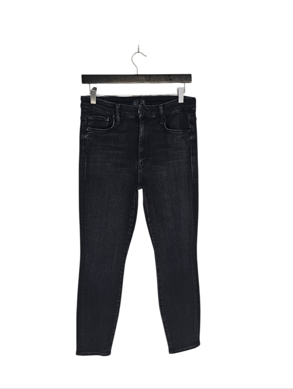 MOTHER The Mid Rise Dazzler Flood Keep It Sharp Black Skinny Jeans 25 Preowned
